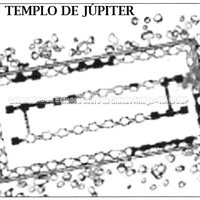 Detalhe do Olimpieion de Agrigento com pequena estrutura sagrada no ângulo sudeste (a partir de De Miro 1994, p. 23).