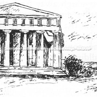 Templo da Concórdia. Desenho reconstitutivo de Anne Lovelace Holloway.