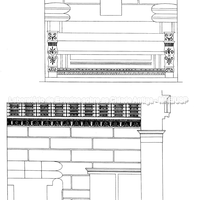 Necrópole de Kom El-Chougafa. Câmara funerária em arco, cortes. Séc II a.C. (A. Adriani, 1966).