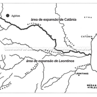 Área da expansão calcídica, em evidência o sítio de Agirion (a partir de Procelli 1989)