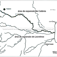 Área da expansão calcídica, em evidência o sítio de Assoro (a partir de Procelli 1989)
