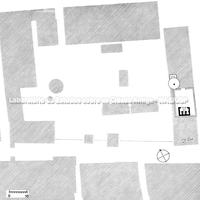Planta da ágora mostrando as construções que precederam a formação da "grande ágora". O sombreado indica os espaços ocupados no século III d.C. 