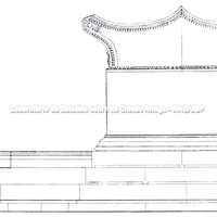 Secção do altar de Apolo Archegeta, que no século V a.C. ganha o centro da ágora, da praça pública. (Stucchi 1975)