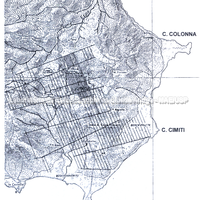 Área da sondagem arqueológica em relação à khóra sul de Crotona (em cinza). 