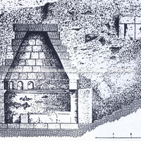 Cumas: tumba 104, thólos, do depósito Artiaco (a partir de desenho do início do século).