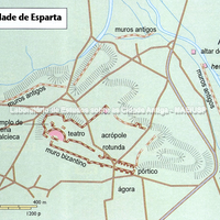 Mapa da cidade de Esparta. (Swanston Publishing)