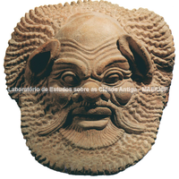 Antefixo com cabeça de Sileno com barba, de Gela - 470-460 a.C. - Gela, Museo Archeologico Regionale. 