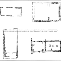 . Acrópole, setor oriental, segundo conjunto de capelas (pequenos locais de culto). Planimetria dos edifícios V, VI, VII, VIII ( Romeo).