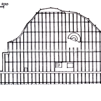 Planta de Hierápolis, cidade de época helenística, quando boa parte das fundações novas seguiam estritamente o planejamento regular e ortogonal.