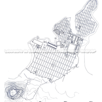 Malha viária da cidade no início do período clássico. Desenho de B. F. Weber, 2003, Escala 1:125000. 
