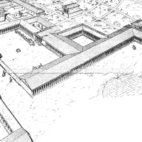 Reconstituição de parte da cidade em período helenístico.
