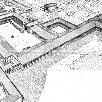 Centro da cidade em tempos romanos (restaurado).