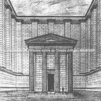 Templo em Dídima (estrutura helenística). O sekós circundando o naískos. O pequeno templo foi construído no início do século III a. C., enquanto que o muro circundante foi completado na primeira metade do s. II a.C. 