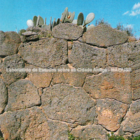 Detalhe do muro sul do temeno arcaico de Afrodite com  técnica poligonal, (séc. VI a.C.). Fotografia: Francesco Alaimo.