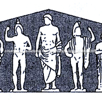 Olímpia, Templo de Zeus, reconstrução do frontão leste (H. - V. Herrmann).