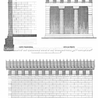 Tesouro de Sicíone, reconstrução da fachada e aparência do comprimento, meio do séc. V a.C.