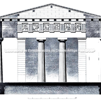 Templo de Zeus, fachada leste da cela.
