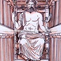 Reconstituição da estátua cultual criselefantina de Zeus em Olímpia, obra de Fídias (ilustração baseada no desenho de K. Iliakis).
