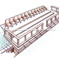 Reconstituição da exedra dos hellanodíkai, que se situava no aterro sul do estádio de Olímpia (baseado no desenho de K. Iliakis).