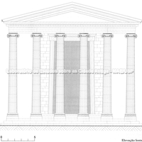 Elevação leste do templo de Atena Pólias. (Desenho: Christina Yannou, Maria Mazaraki).