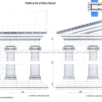 Templo de Atena Pólias. Desenho: Christina Yannou, Maria Mazaraki.