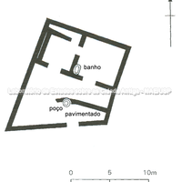 Tasos. Planta de casa próxima à Porta do Sileno, Bloco II (período 4, fase 2 (baseada em Grandjean 1988, prancha 77). 