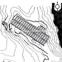 Planta geral mostrando os quarteirões e o planejamento "per strigas".
