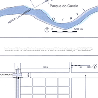 Desenho representando o assentamento urbano de Túrio. Na figura de baixo rede de ruas da área habitada.