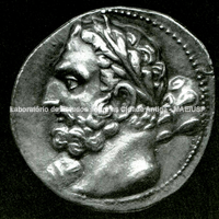 Imagem de Amílcar Barca em uma moeda cunhada na Espanha.