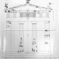Reconstrução da fachada do templo de Artemis. 