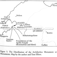 A distruibuição do monumento de Archilochos. 