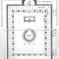 Santuário Hestia, reconstrução conjectural do plano